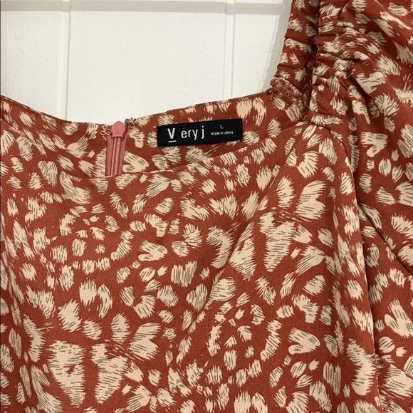 Very J Terracotta and Cream Mini Dress - Picture 2 of 4